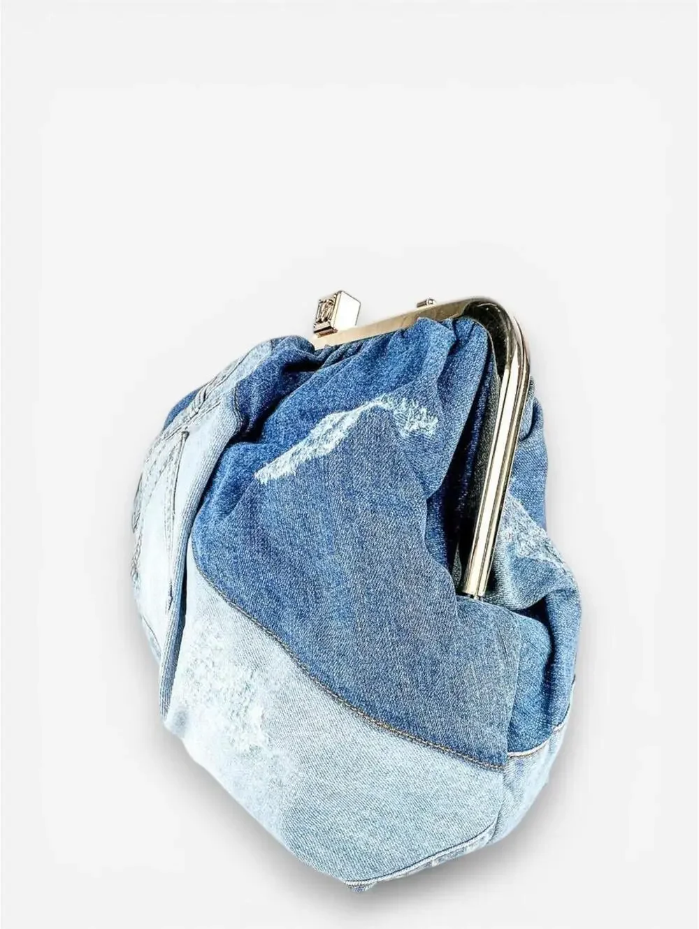 Dolce & Gabbana Patchwork Denim Frame Bag Gold Chain | Rare Collector NWT - Picture 5 of 9